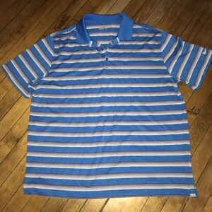 Nike Golf DriFit XL Stabdard Fit Blue Striped Polo Shirt